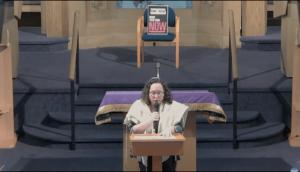 A screenshot of Rabbi Julie Roth's post-election sermon at Congregation Shomrei Emunah