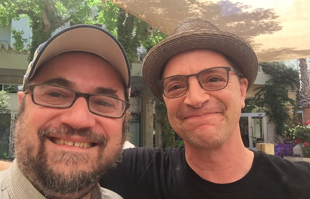 Rabbi Joshua Heller, left, and Joshua Malina traveled to Israel together in 2017.