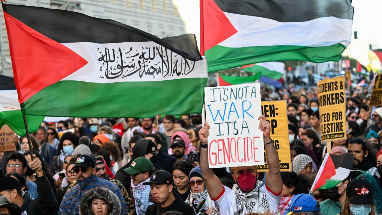 Hundreds of pro-Palestinian protesters are gathered to protest the Israeli offensives in Gaza outside the Federal Building in San Francisco, May 31, 2024. (Tayfun Coskun/Anadolu via Getty Images)