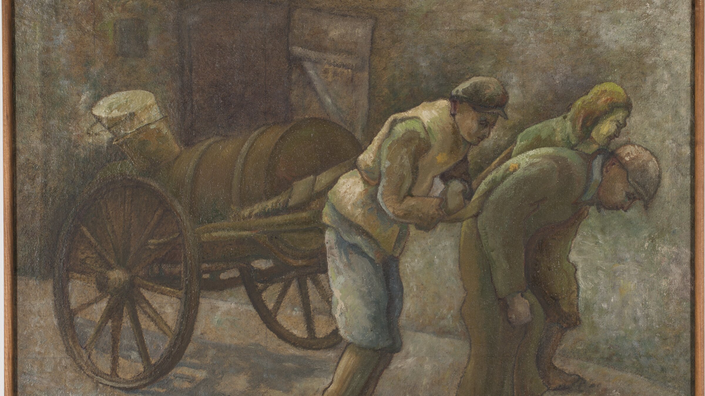 "The Fecalists / Feces Disposal", painted by the prisoner Jozef Kowner,  1944