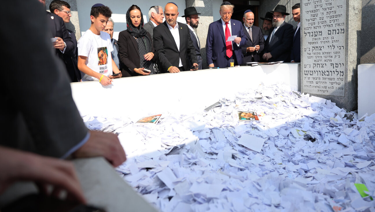 U.S. president Donald Trump (pictured center-right) visited the Ohel on Oct. 7, 2024