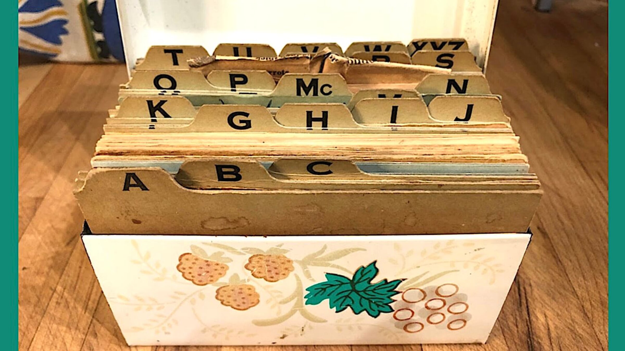 A photo of the recipe file box that Yiddish cooking fan David Goldfarb's grandmother used for many years 