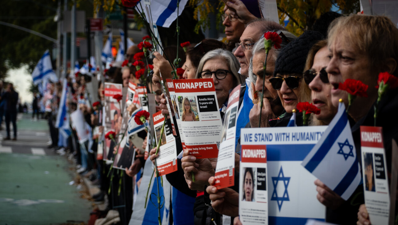 The Jewish community’s focus shifted from mourning and shock, to advocating for the hostages. Some rallies demanded action from the international community with protests at the United Nations, Oct. 24, 2023. (Luke Tress)