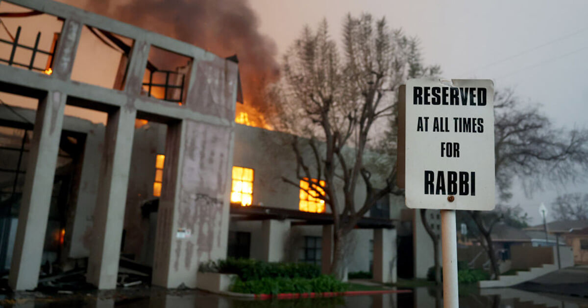 A California wildfire destroyed the Pasadena Jewish Temple and Center on Jan. 7.