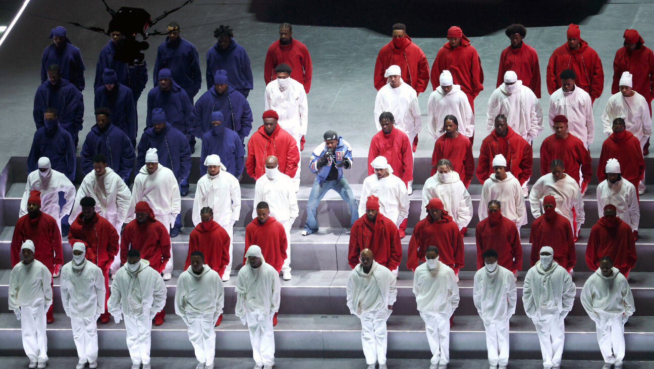 Kendrick Lamar performs onstage during the halftime show.