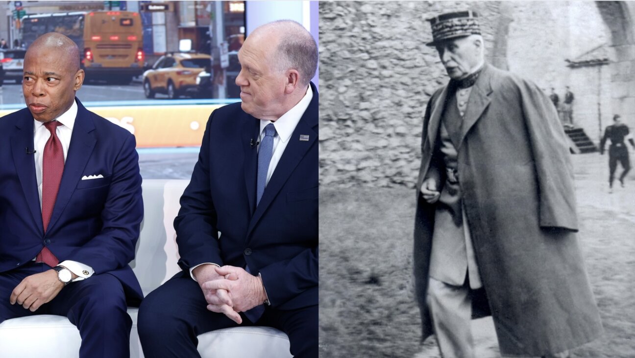 At Left: Mayor Eric Adams and Tom Homan. At RIght: Marshal Pétain