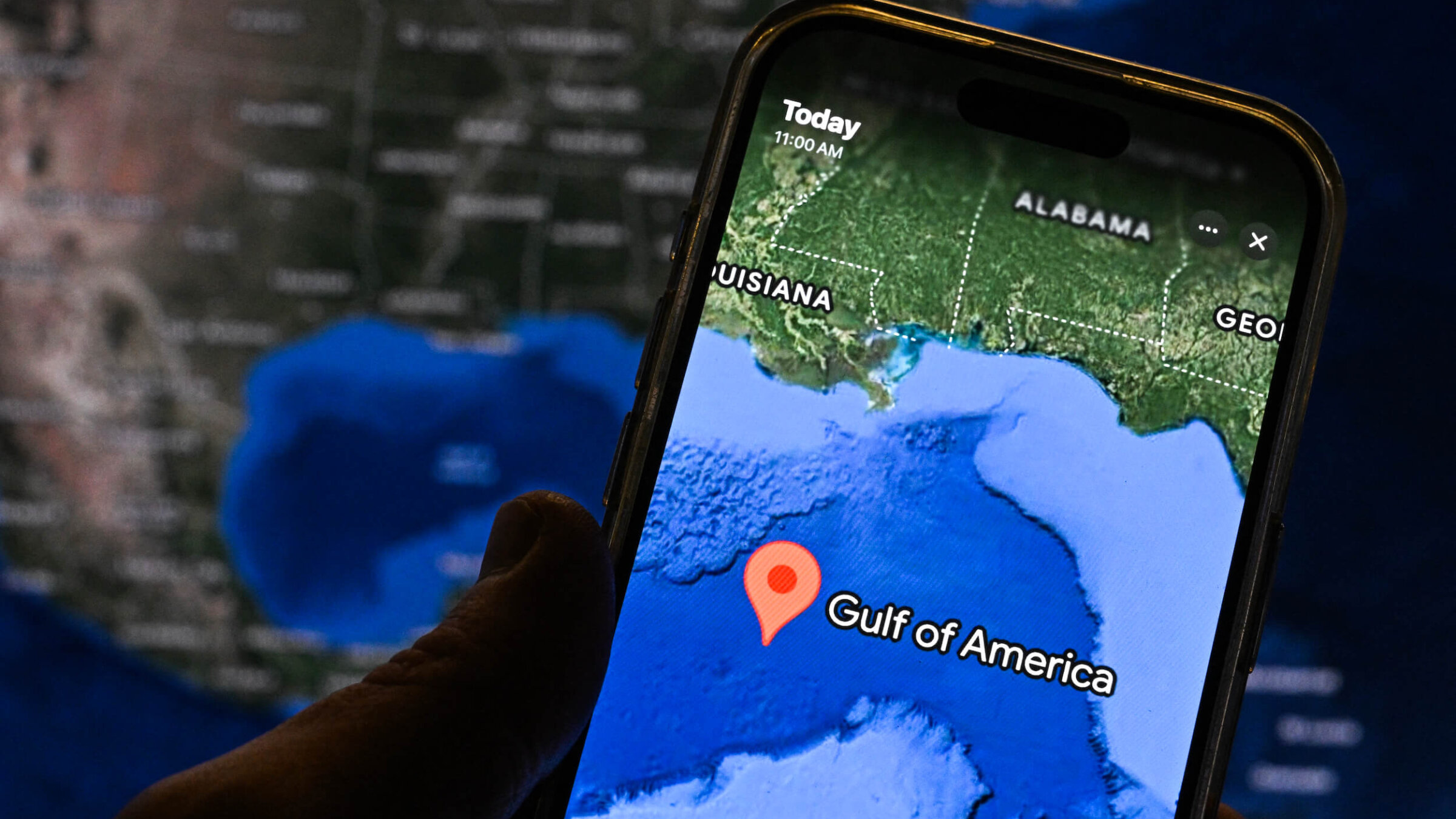 Google Earth displays the "Gulf of America" on Feb. 11. 