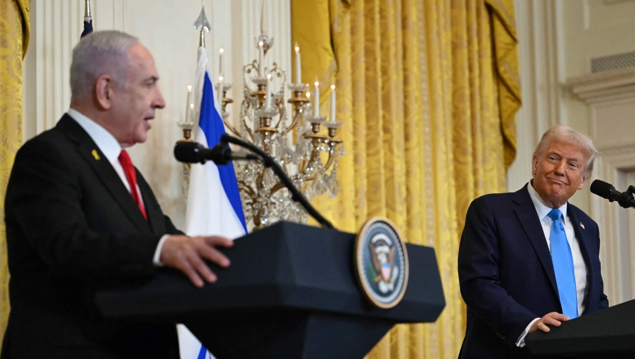 President Donald Trump and Israel's Prime Minister Benjamin Netanyahu speak during a press conference on Feb. 4. 